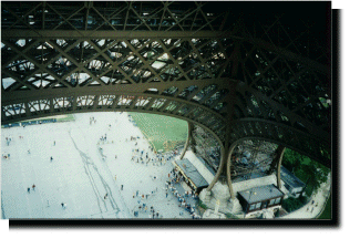 The Eiffel Tower from part-way up.