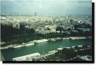 A view of Paris from the Seine.