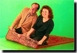 Parents on a carpet ride.