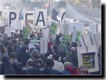 Peace rally on Market Street.