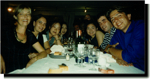 Classmates at dinner.