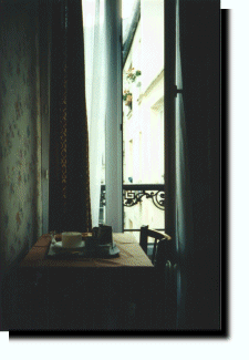 Breakfast in bed in a Paris hotel.