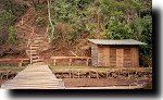 Pier with stairs and shack