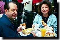 Breakfast at a French cafe.