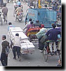 Busy intersection in Old Delhi.